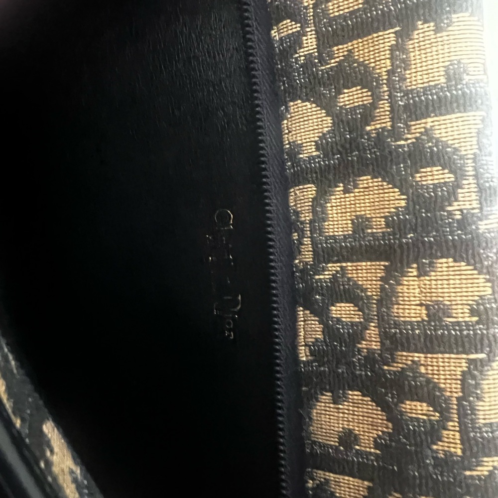 Vintage Christian Dior Trotter Authentic Clutch Navy and Tan - Picture 3 of 6